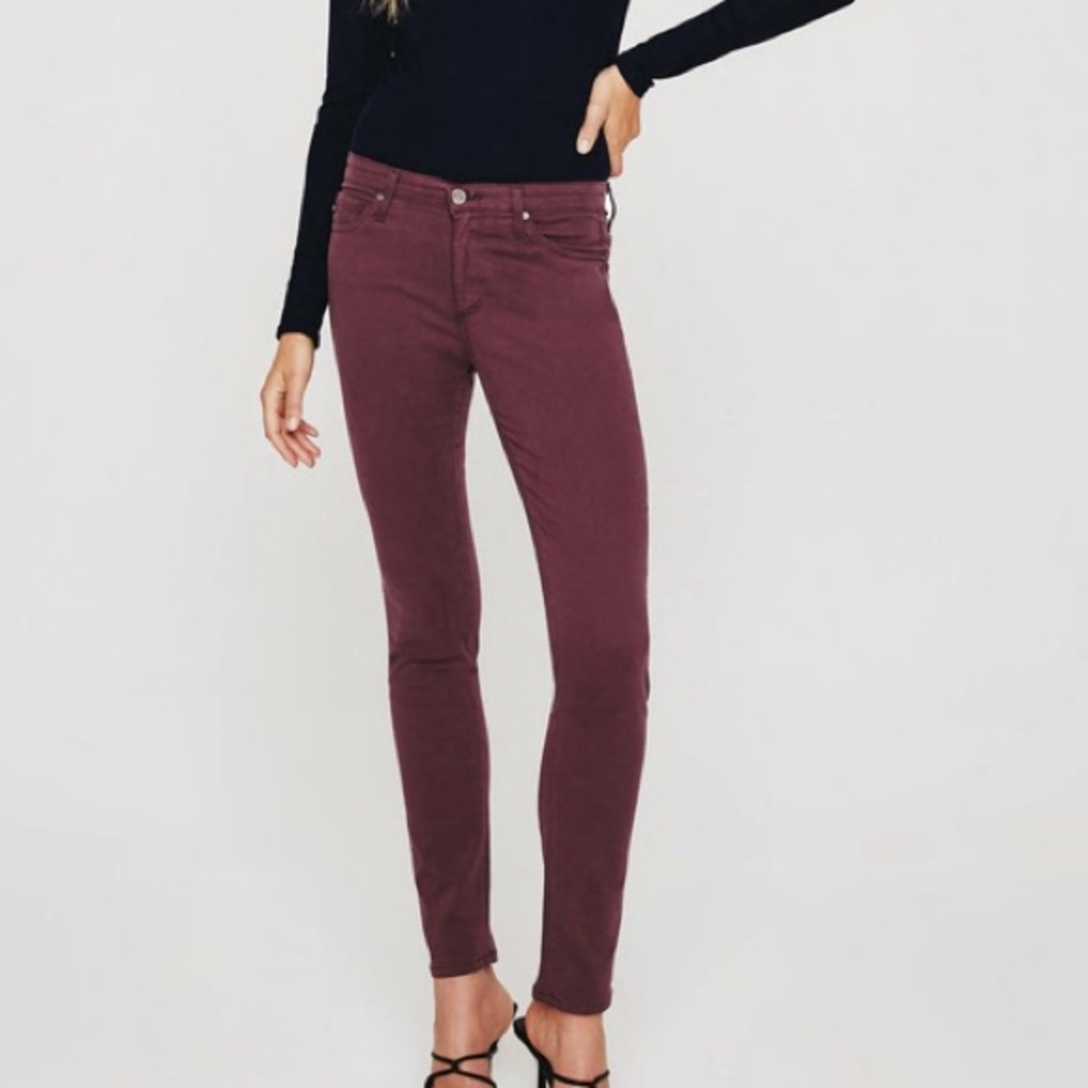 AG STILT LIKE NEW CIGARETTE LEG JEANS IN SOFT PIMA COTTON FABRICATION COLOR PLUM - Picture 3 of 11